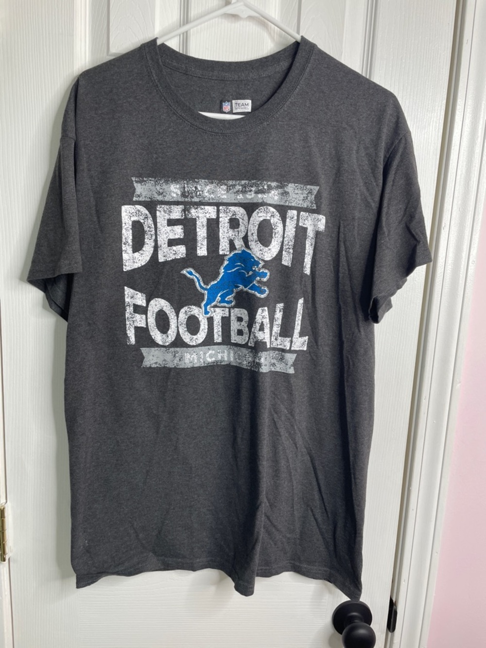 Detroit Lions Team Apparel Charcoal Gray NFL Logo T-Shirt